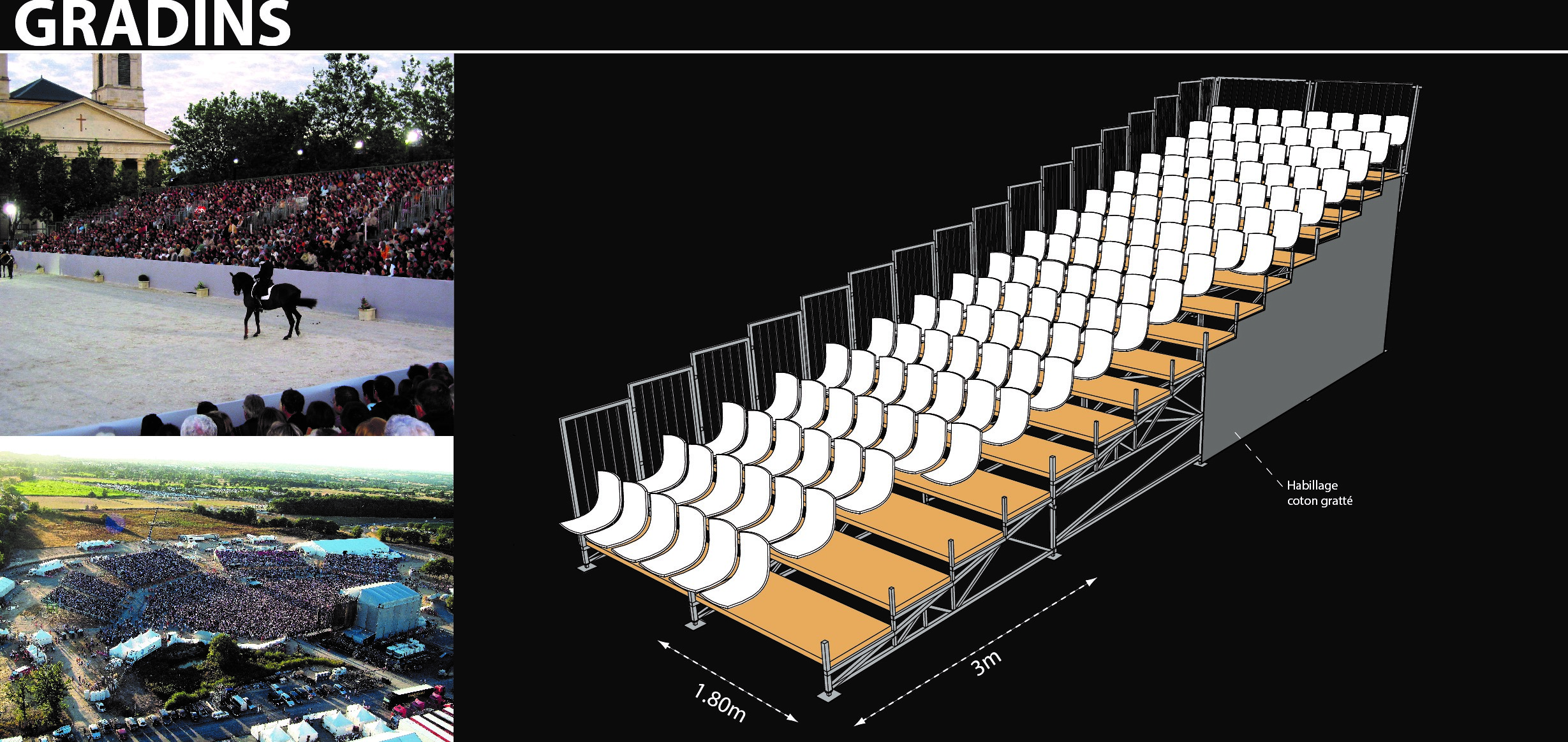 Structure événementielle Gradins - tribunes - SEMAF